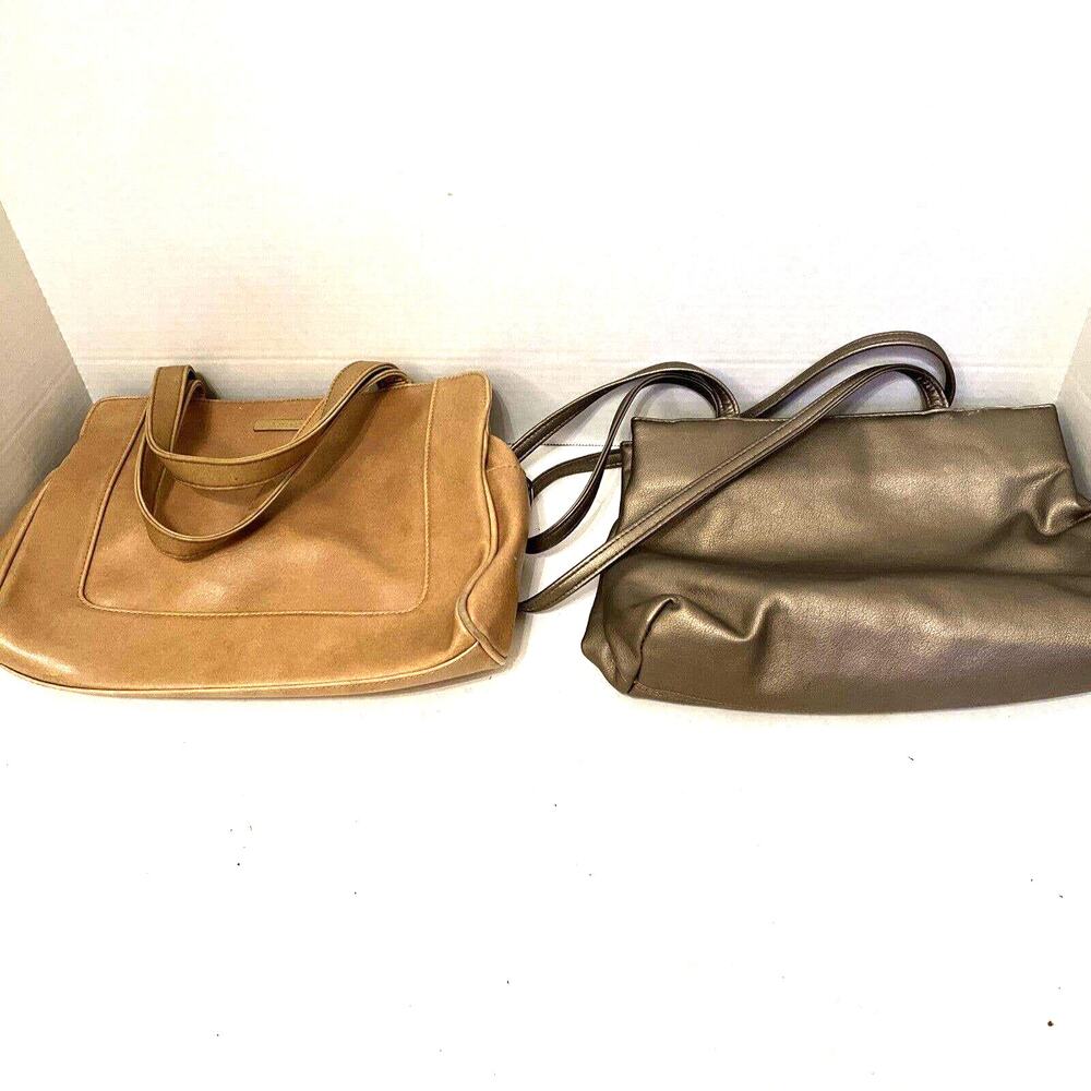 Set Of Vintage Evan Picone Purse And Unbranded Small Bronze Shoulder Bag